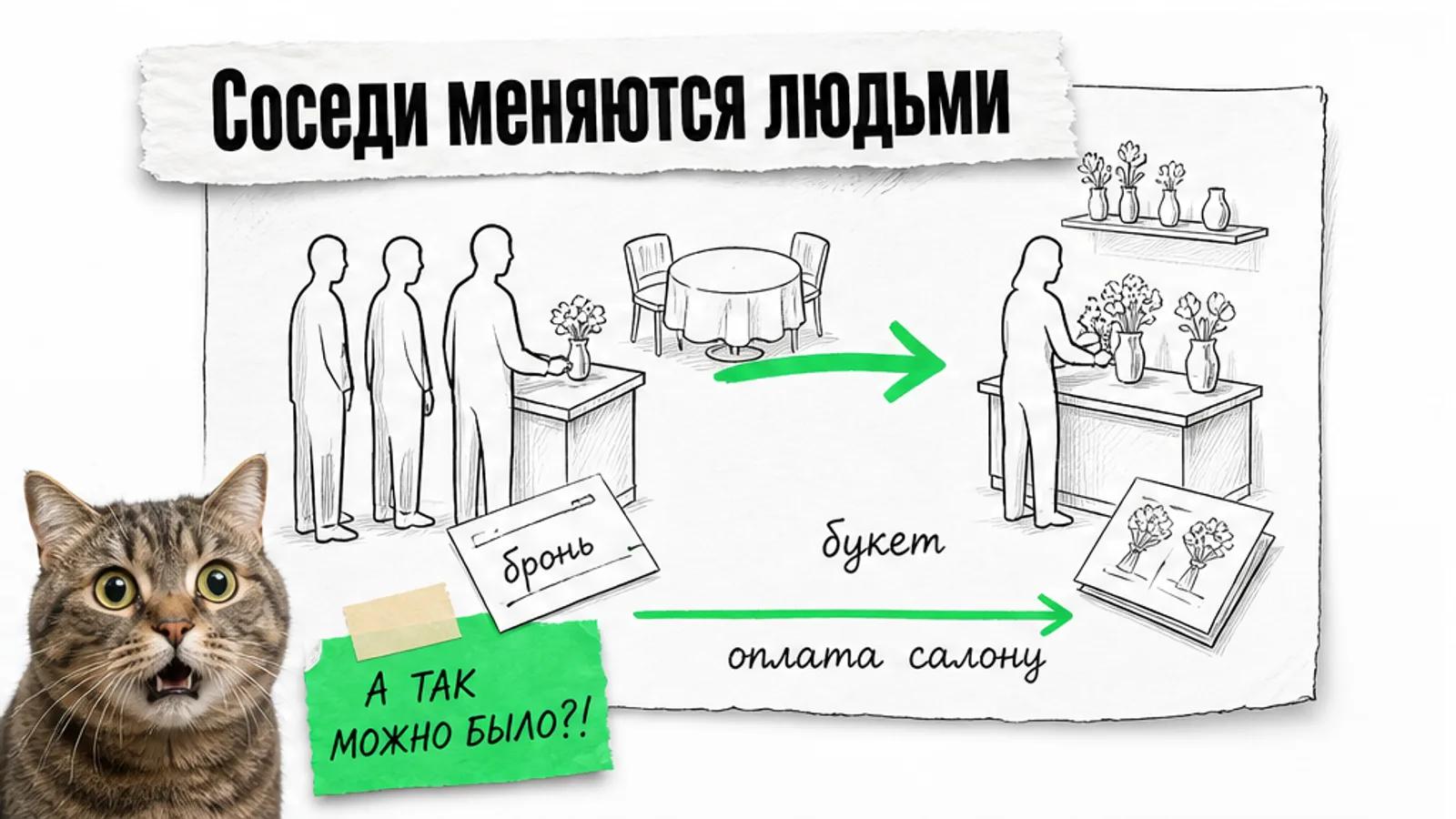 Коробка с меткой «стол, час, повод» и пакетик набора продления свежести на столе сборки в салоне